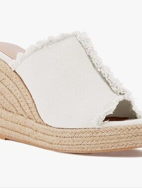 Womens Wedge Sandals Peep Toe Denim Slip On Backless Espadrilles Platform Sandal